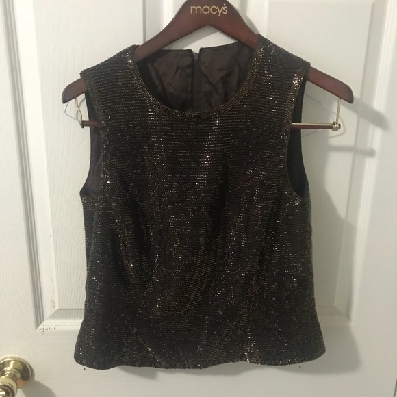 Chocolate Beaded Top Medium - Picture 1 of 3